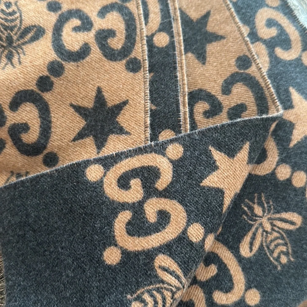 Gucci unisex Bees and stars GG jacquard scarf - Picture 7 of 10